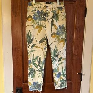 Kut from the Kloth Floral Women's Jeans - Floral Tan, Green, Blue, Gold